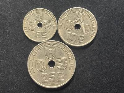 邮泉阁限时拍卖第三十九场 欧洲专场（硬币在国外。请付邮费6元。） - 比利时利奥波德三世国王3枚