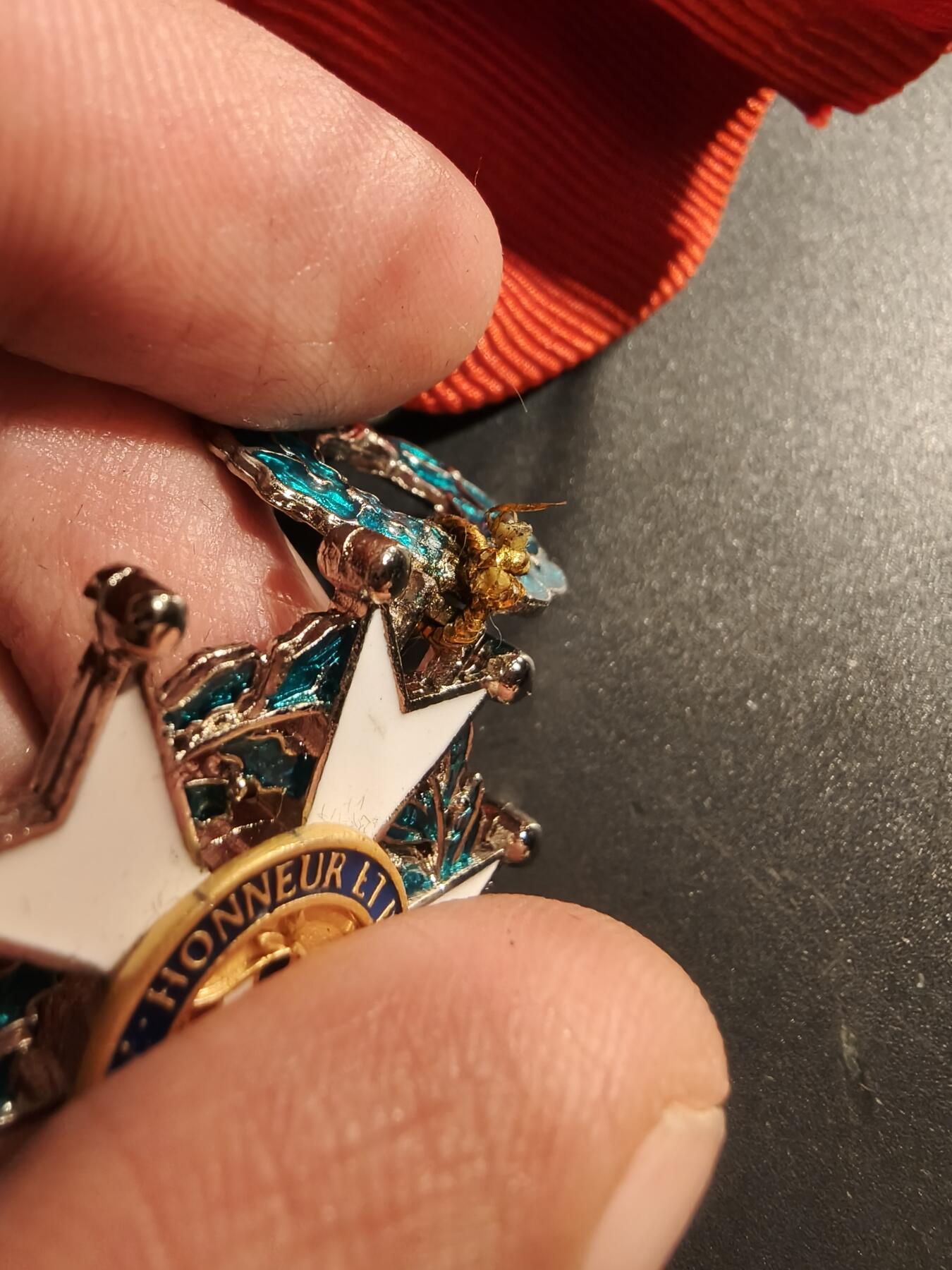 老王徽章第176期 法国骑士级荣誉军团勋章    原盒    五共现役版本    连接处断开，为绳子重新捆绑的，介意勿拍