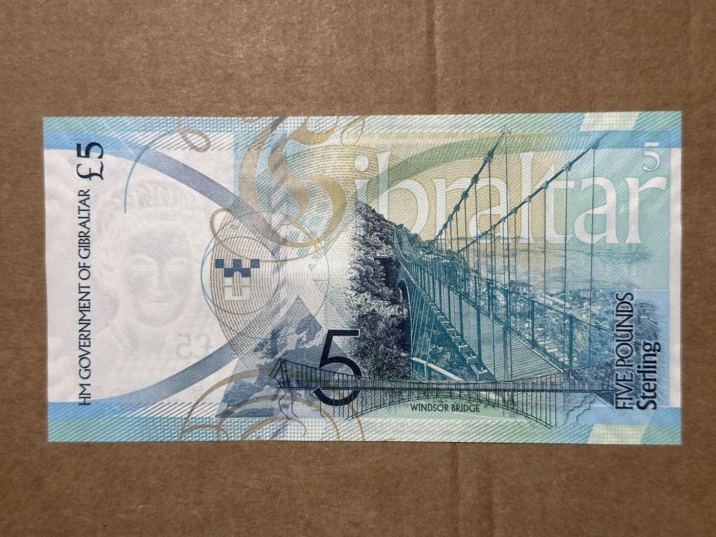 🐍甜小邱世界纸币收藏🐍第139期精品场💐 【首发95号】直布罗陀2020年5镑防伪升级版 BAA首发冠第95号 第一刀小号 全新UNC