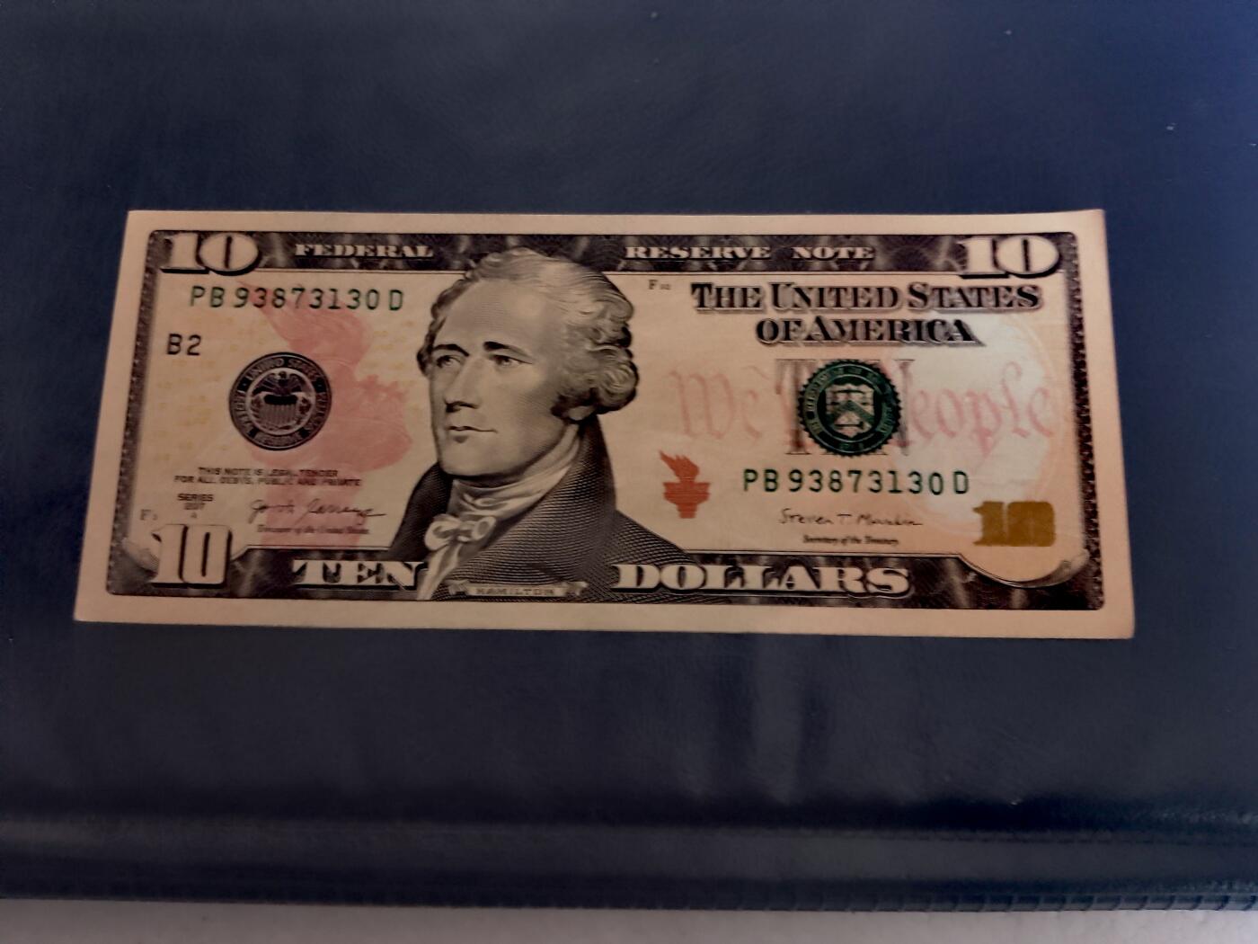全新美国2017年10美元靓品纸币