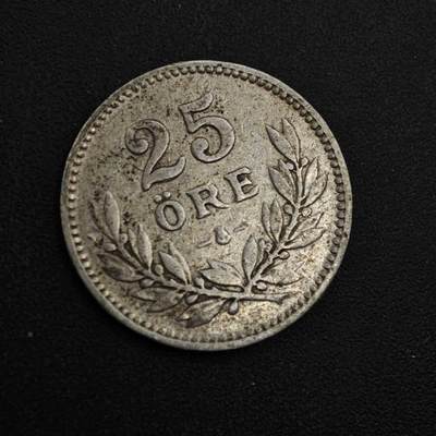 【淘币小摊】实时拍第八百四十八拍   散币银币场   满百包邮可预留二周 每周一统一发货   - 瑞典1914年25欧尔银币