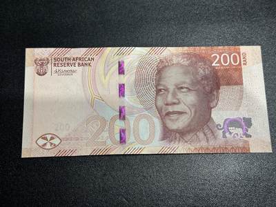 《外钞收藏家》第六百零一期（畅拍场）（本平台长期征集拍品、欢迎藏友们联系合作） - 南非200兰特 全新UNC 无47 豹子号333