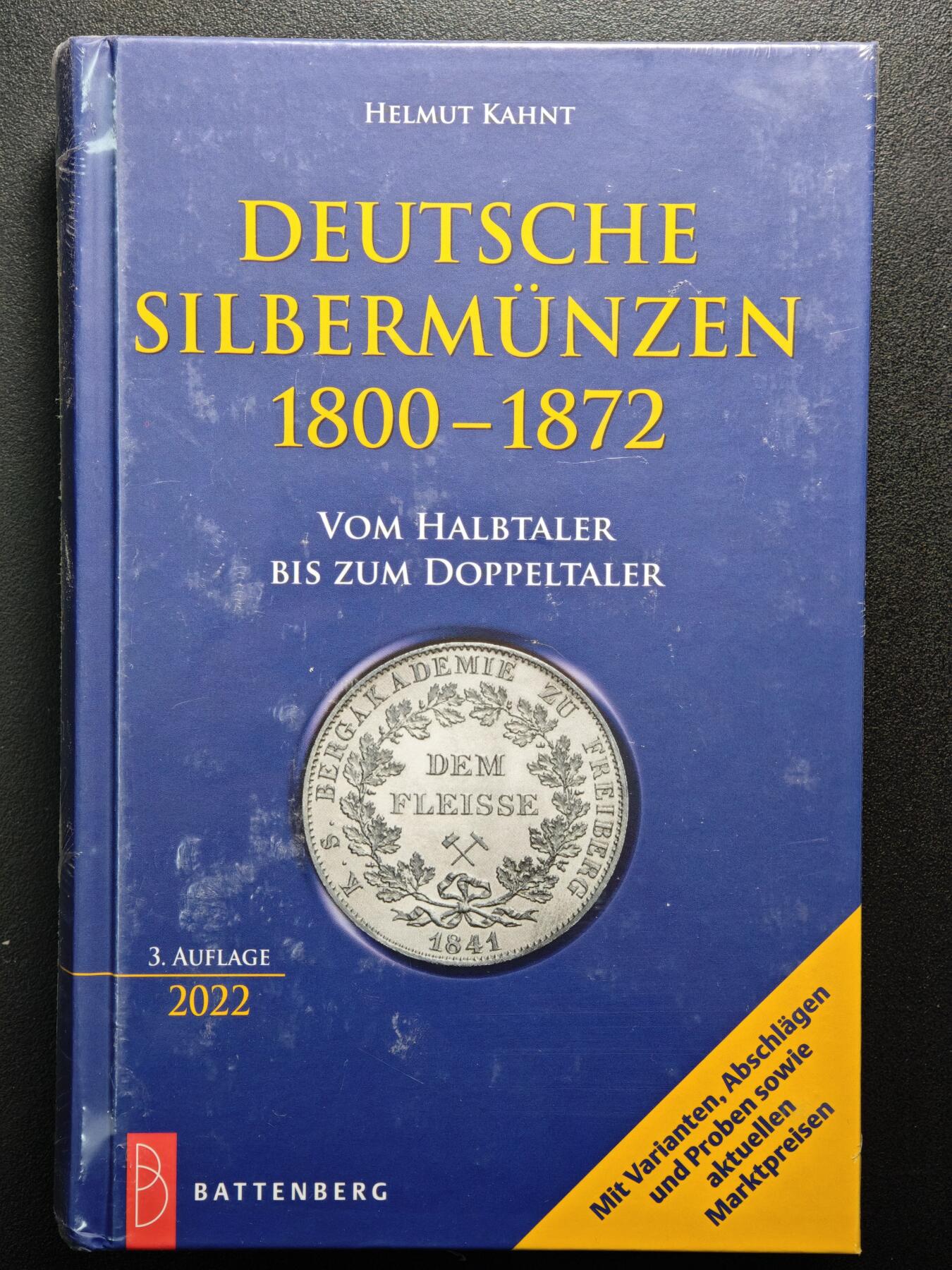 【德藏】世界币章拍卖第161期 全新塑封 1800-1872年德国银币目录 从半泰勒到2泰勒 铜版纸印刷 全书约706页