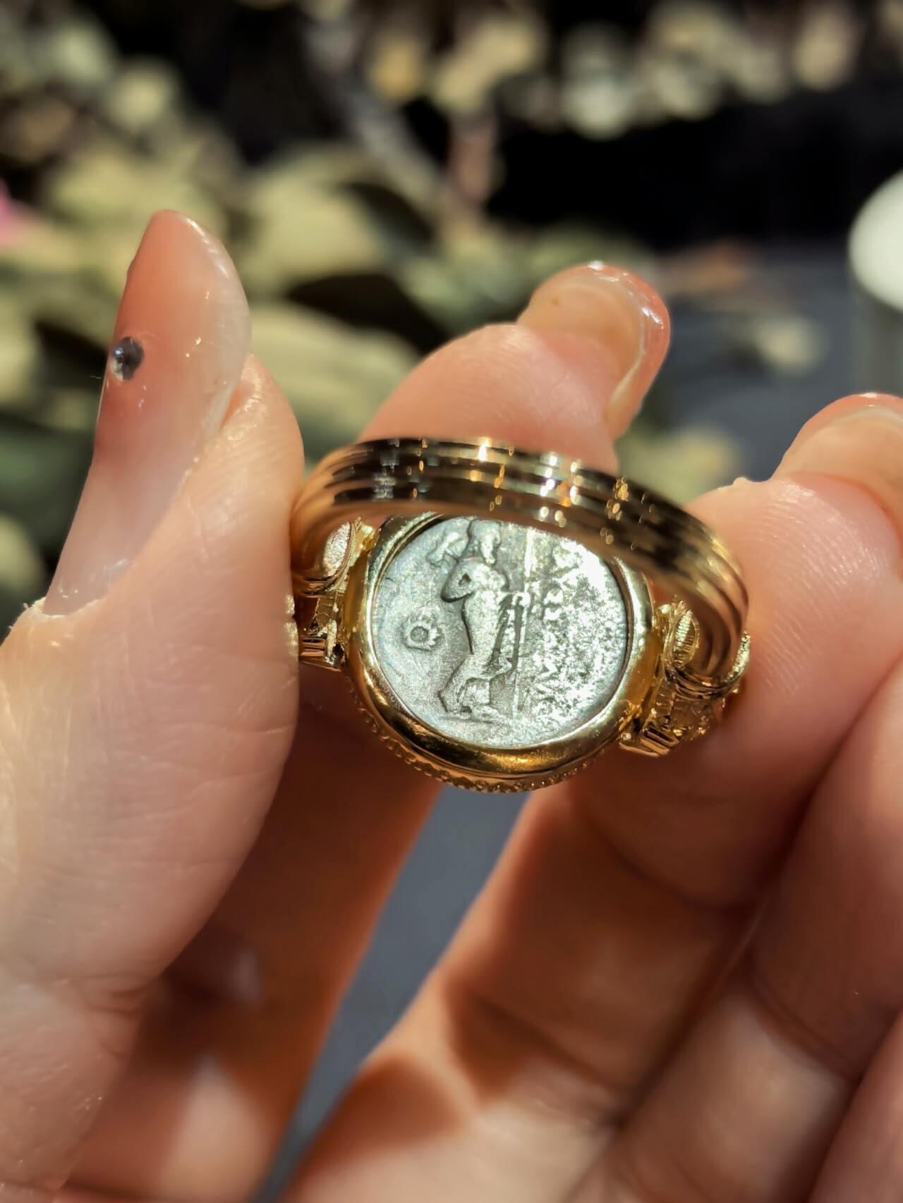 稀少版太阳神阿波罗正脸像古币戒指