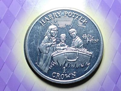 KK钱币收藏小铺  第400期  百期特拍（四拍之四）2月预留时间 周末发货 - 2002 马恩岛1克朗纪念币 哈利波特系列纪念币 卡册