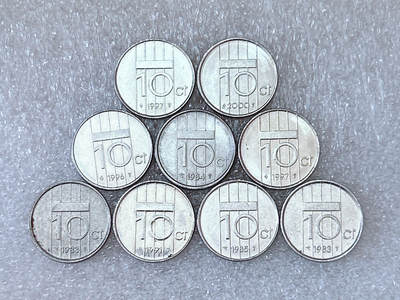 第一海外回流一元起拍收藏 散集专场  第290期 - 荷兰10分硬币 贝娅特丽克丝女王 9枚