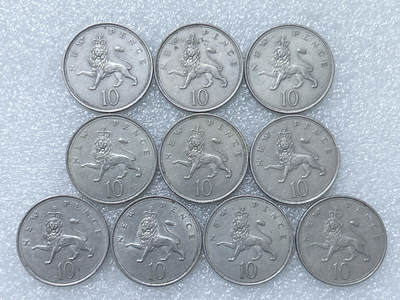 第一海外回流一元起拍收藏 散集专场  第290期 - 英国1969年10便士硬币 大版 10枚