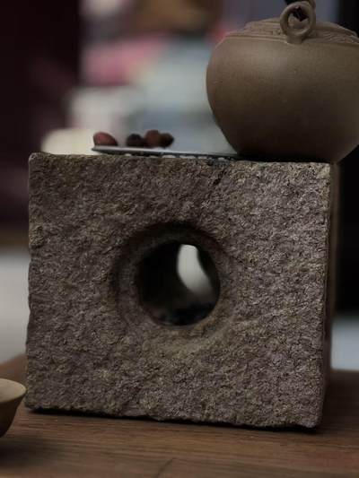 『围炉煮茶』清代包老，石炉左右透雕日月，正常使用20/21/18 - 『围炉煮茶』清代包老，石炉左右透雕日月，正常使用20/21/18