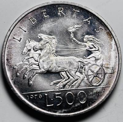 文馨钱币收藏 2026新年第三场（第 289 场）【长期接代拍品】 - 原光五彩 1979 年圣马力诺狂飙女神 500 里拉银币