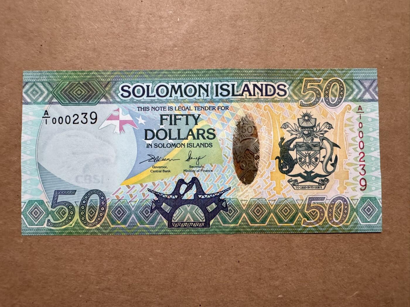 🐍甜小邱世界纸币收藏🐍第139期精品场💐 【A/1首发冠+无47百位号小号】全新UNC 所罗门 50元 2013