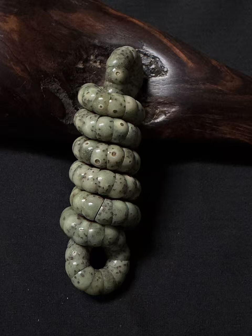 零元拍：超润超可爱绿幽灵原生态星月菩提 石玉小肠6MM