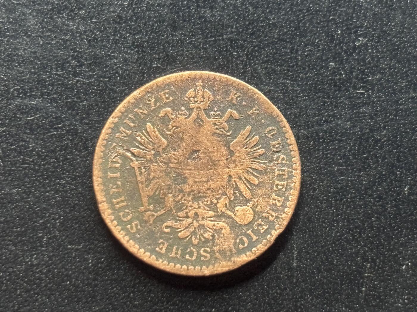 邮泉阁限时拍卖第三十九场 欧洲专场（硬币在国外。请付邮费6元。） 奥匈帝国弗罗林1860年1克罗伊茨B版