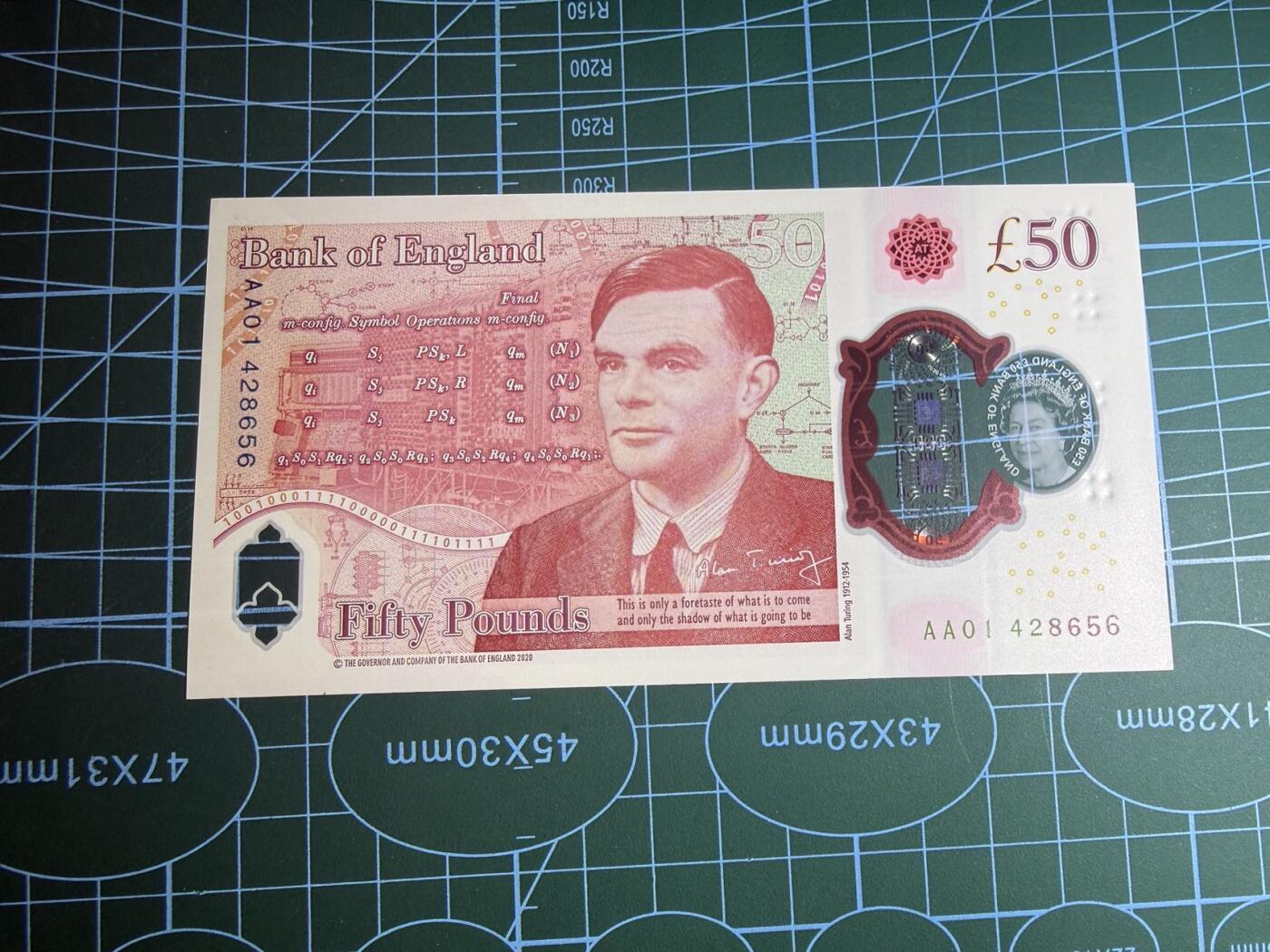 【炜奕收藏】，第五十六期，大不列颠专场 英国G序列50镑，UNC-品相，AA01首发冠