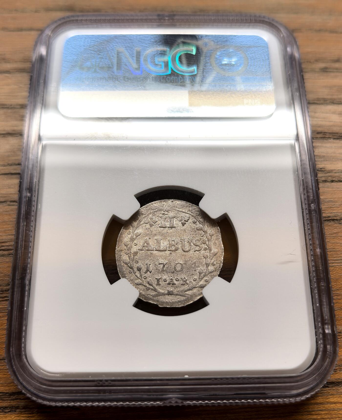 凡希社世界钱币微拍第三百十八期 1704德国黑森-达姆斯特2ALB银币NGC-MS61