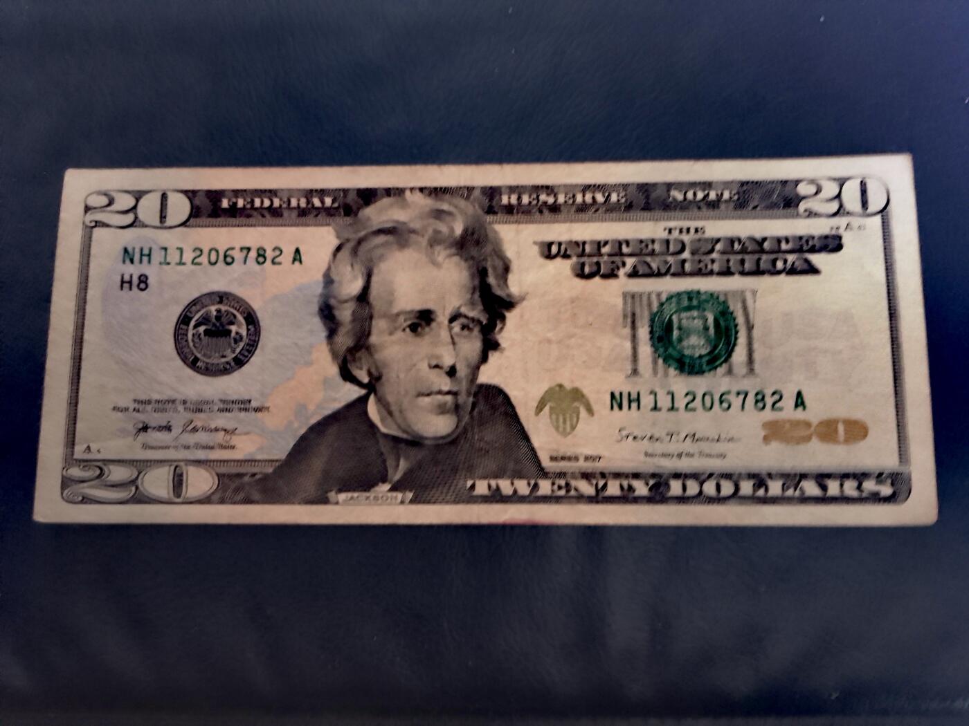 近全新美国2017年20美元靓品纸币