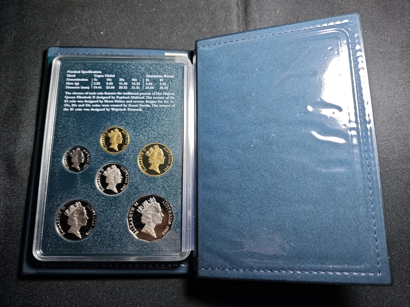 KK钱币收藏小铺  第400期  百期特拍（四拍之四）2月预留时间 周末发货  1997澳大利亚大小面值清年精制套币 查尔斯·史密斯诞辰100周年纪念套币