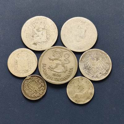 【全场包邮】纯粹捡漏拍493场 - 世界各国各年份银币7枚一组【纯银价约309元（按18元银价折算）】