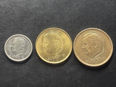 邮泉阁限时拍卖第三十九场 欧洲专场（硬币在国外。请付邮费6元。） 比利时博杜安国王3枚7枚法文版