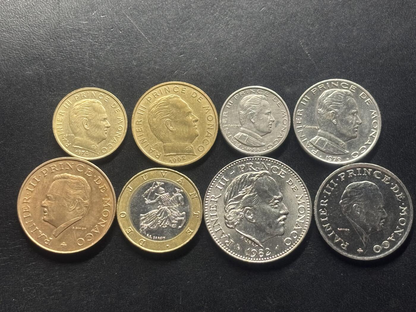 邮泉阁限时拍卖第三十九场 欧洲专场（硬币在国外。请付邮费6元。） 摩纳哥8枚
