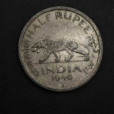 【淘币小摊】实时拍第八百四十九拍   散币银币场   满百包邮可预留二周 每周一统一发货   - 印度1946年1/2卢比镍币