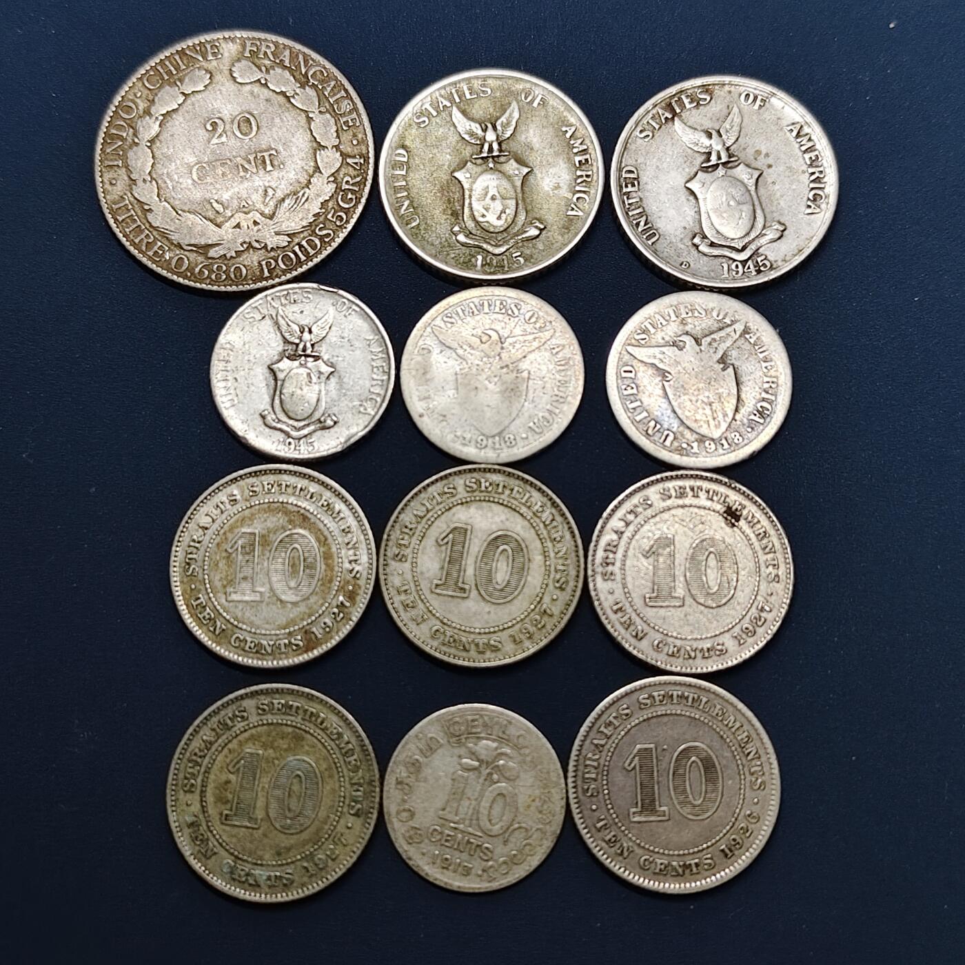 【全场包邮】纯粹捡漏拍493场 亚洲各国各年份银币12枚一组【纯银价约418元（按18元银价折算）】