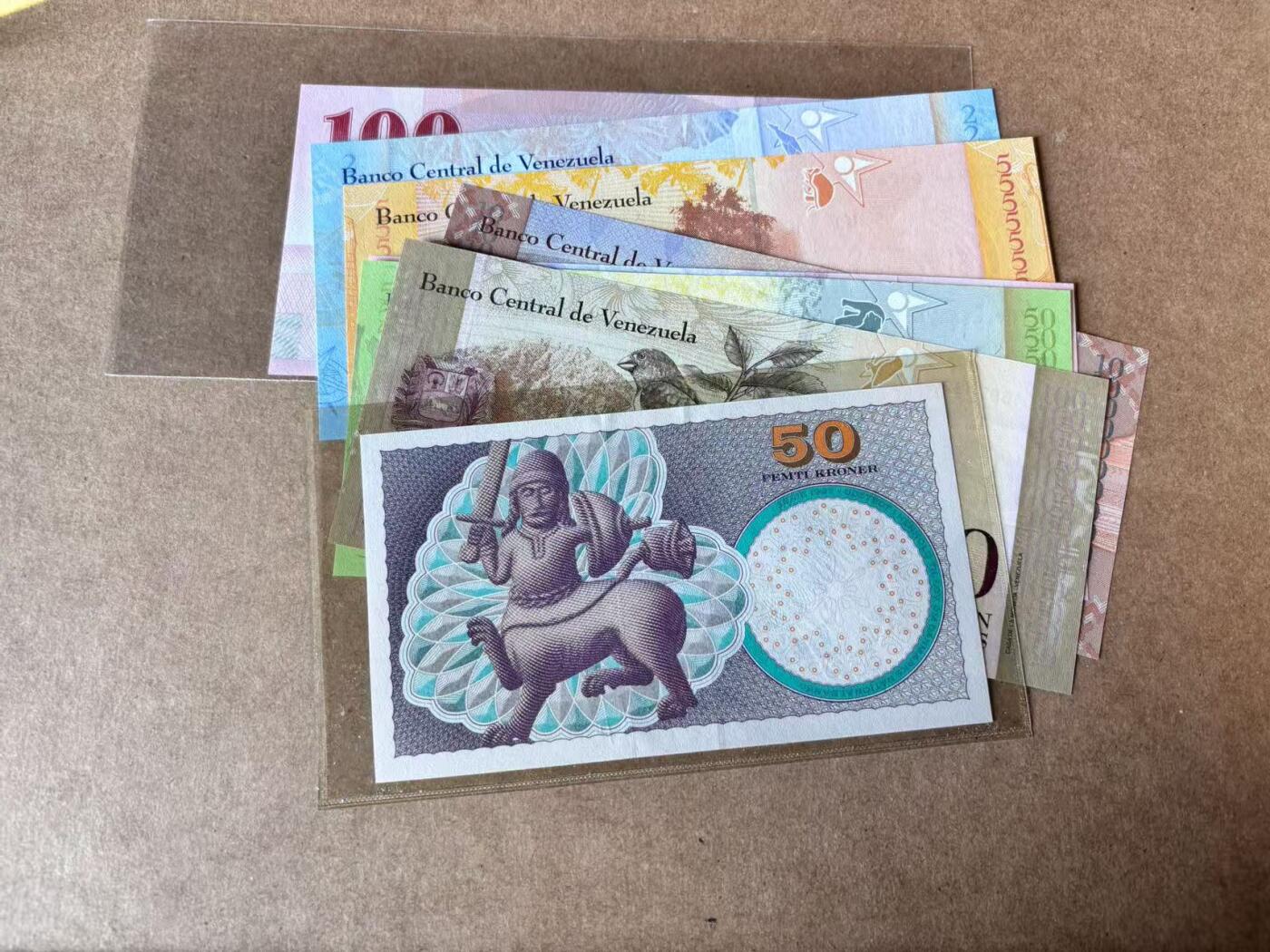 【Blue Auction】世界纸币精拍第774期——18级TOP拍卖/信誉/品质/专业/高效💫 【一组8张】委内瑞拉、中国台湾、丹麦纸币一组 全新UNC