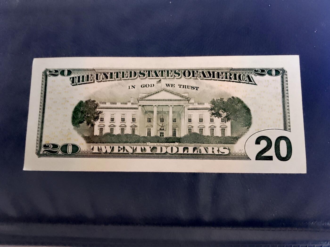 全新美国2009年20美元双喜号靓品纸币