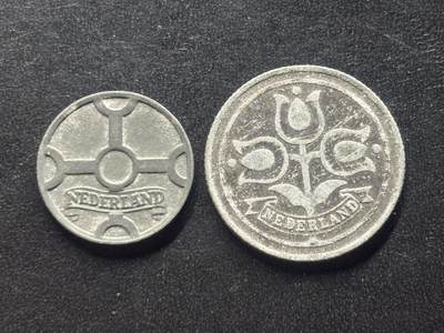 邮泉阁限时拍卖第三十九场 欧洲专场（硬币在国外。请付邮费6元。） 荷兰二战锌币2枚