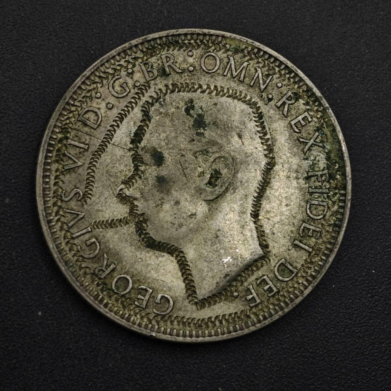 【淘币小摊】实时拍第八百四十八拍   散币银币场   满百包邮可预留二周 每周一统一发货   澳大利亚1951年乔治六世弗洛林银币