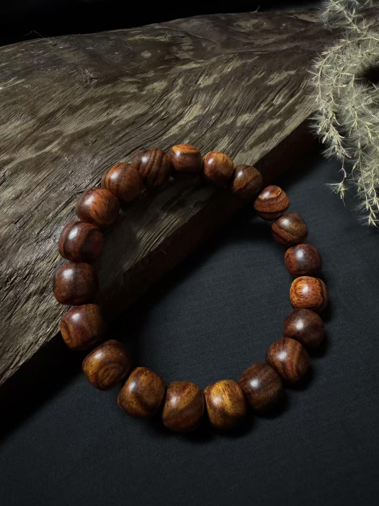 零元拍：海南黄花梨 11/10 老型珠 手串