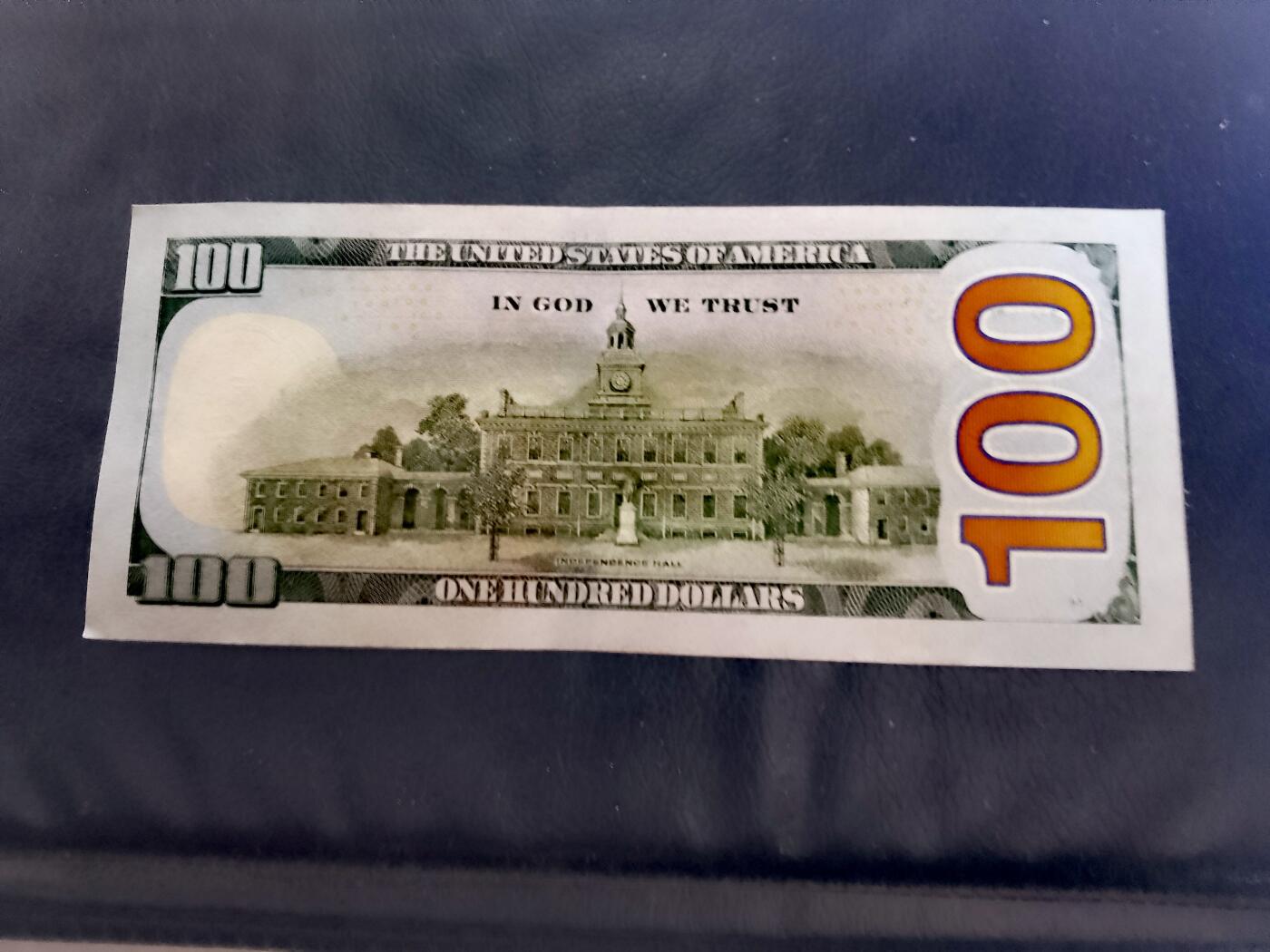 全新硬挺2021年美国100美元靓品纸币