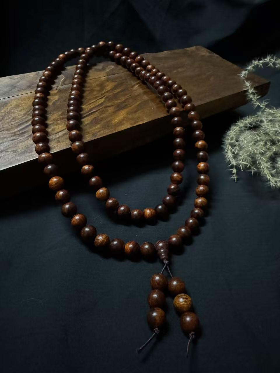 零元拍：海南黄花梨 108/8.3 长串佛珠