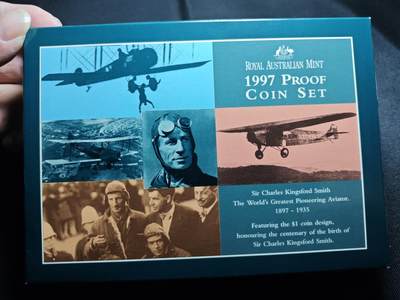 KK钱币收藏小铺  第400期  百期特拍（四拍之四）2月预留时间 周末发货 -  1997澳大利亚大小面值清年精制套币 查尔斯·史密斯诞辰100周年纪念套币