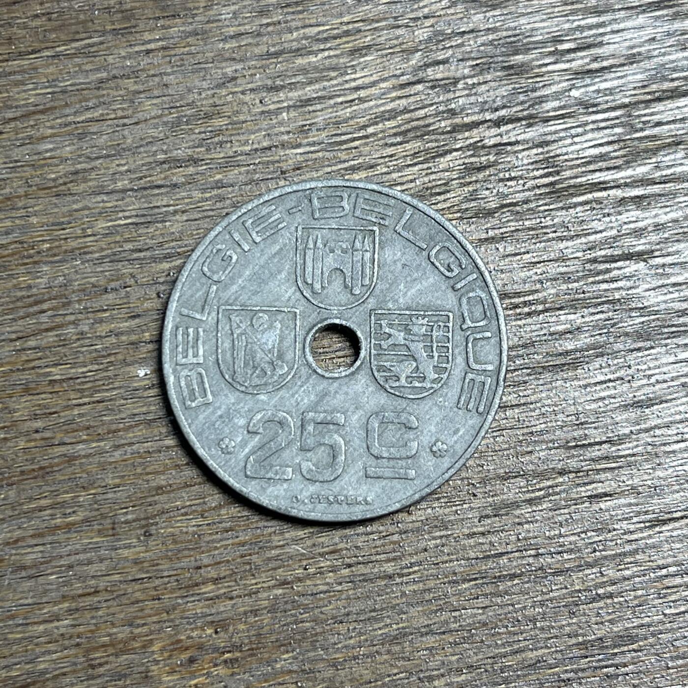 【铜匠收藏】★第137场★散币场。不寄存，30包邮。不满30元，支付5元运费。《接受代拍 代送NGC评级》 73【无寄存】1943 德占 比利时25分 锌币