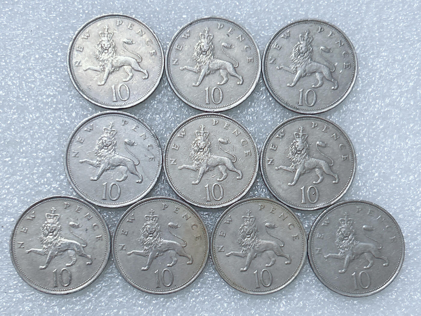 第一海外回流一元起拍收藏 散集专场  第290期 英国70年代10便士硬币 大版 10枚