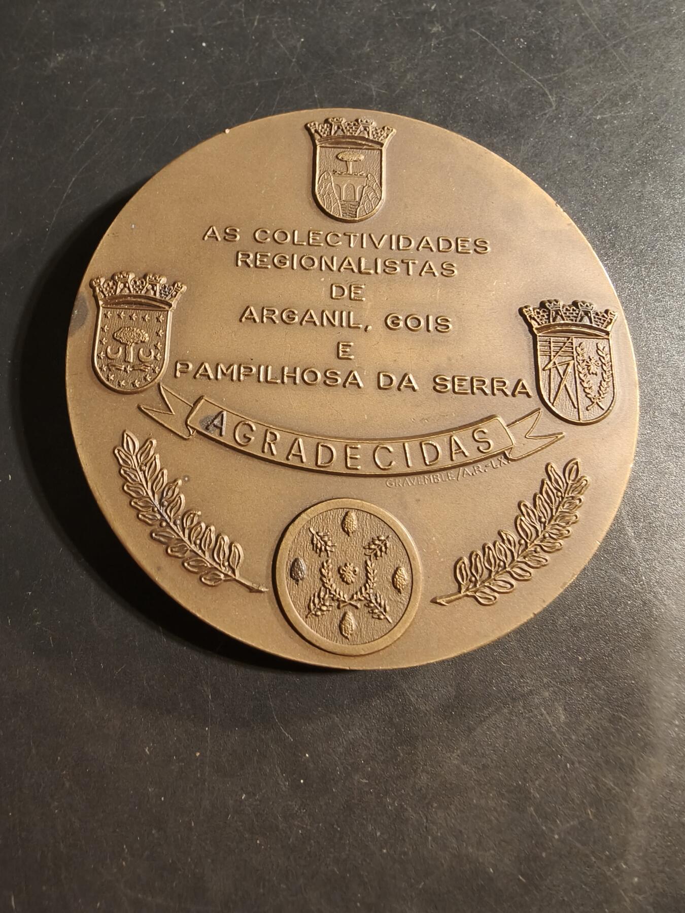 老王徽章第176期 葡萄牙政府致敬地方省级贡献大铜章     直径78mm    重量231.6g     共铸造600枚该枚编号5017
