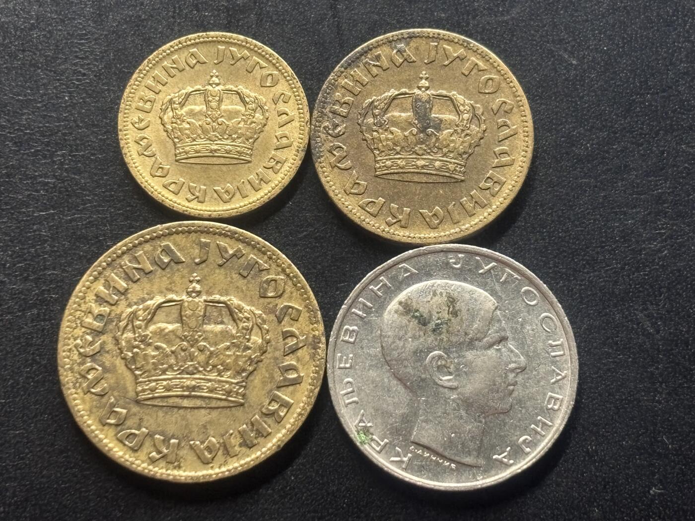 邮泉阁限时拍卖第三十九场 欧洲专场（硬币在国外。请付邮费6元。） 南斯拉夫王国1938年4枚