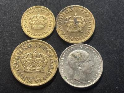 邮泉阁限时拍卖第三十九场 欧洲专场（硬币在国外。请付邮费6元。） 南斯拉夫王国1938年4枚