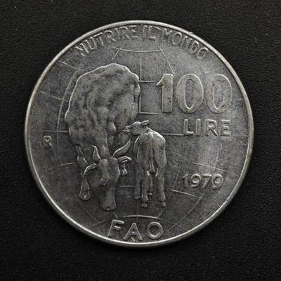 【淘币小摊】实时拍第八百四十九拍   散币银币场   满百包邮可预留二周 每周一统一发货   - 意大利1979年100里拉纪念币