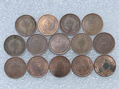 第一海外回流一元起拍收藏 散集专场  第290期 - 英国1/2便士铜币 花冠女王版 14枚