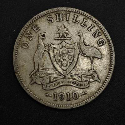 【淘币小摊】实时拍第八百四十八拍   散币银币场   满百包邮可预留二周 每周一统一发货   - 澳大利亚1910年爱德华七世一先令银币