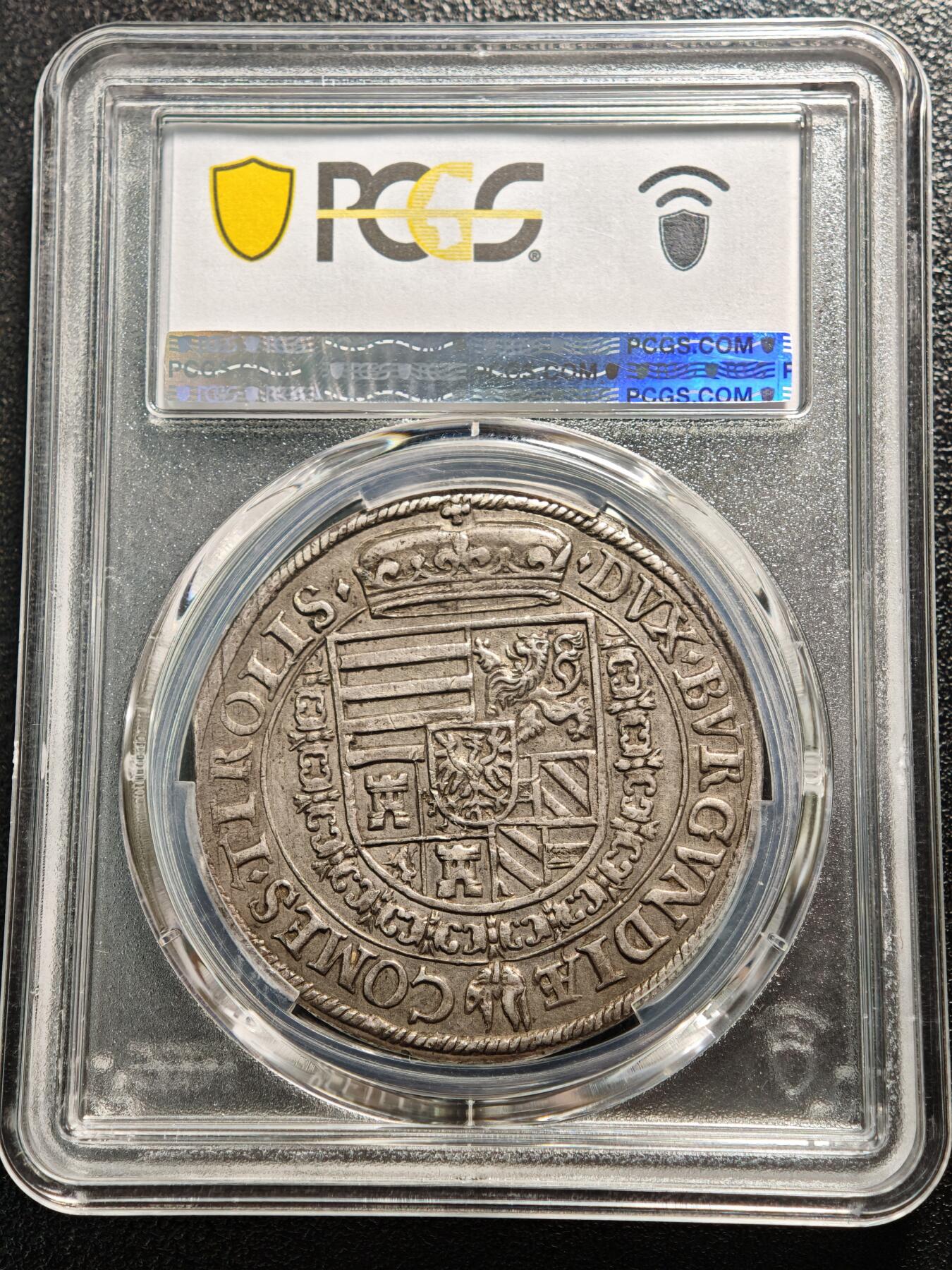 【德藏】世界币章拍卖第161期 17世纪 奥地利哈布斯堡王朝斐迪南二世/三世老泰勒大银币 状态极佳 PCGS AU55