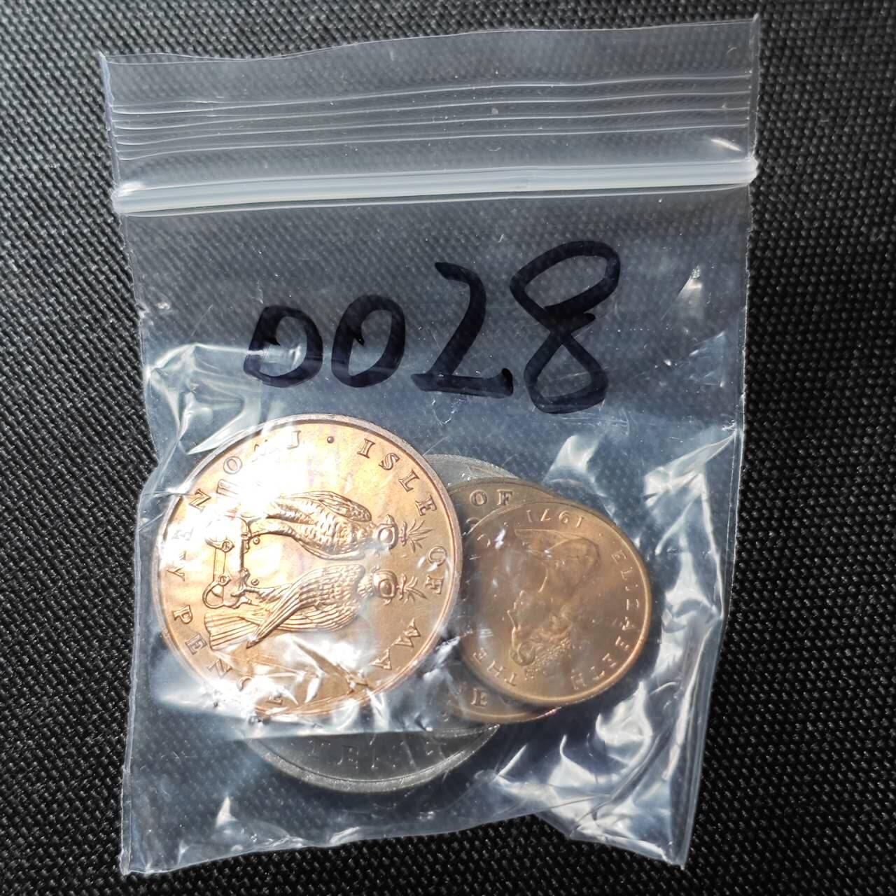 KK钱币收藏小铺  第400期  百期特拍（四拍之四）2月预留时间 周末发货  1971/1973年马恩岛大小面值一组