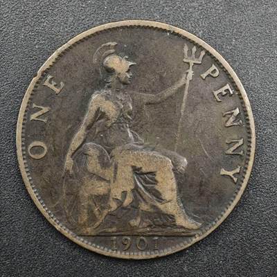 【淘币小摊】实时拍第八百四十八拍   散币银币场   满百包邮可预留二周 每周一统一发货   - 英国1901年维多利亚一便士铜币