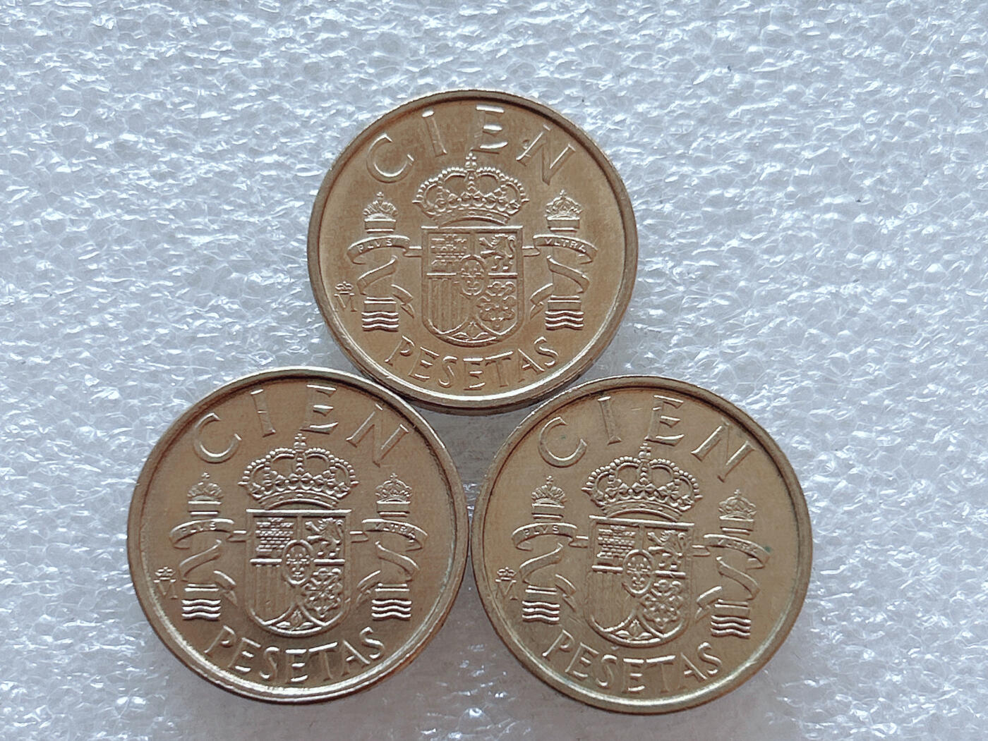 第一海外回流一元起拍收藏 散集专场  第290期 西班牙100比塞塔黄铜币 3枚 好品