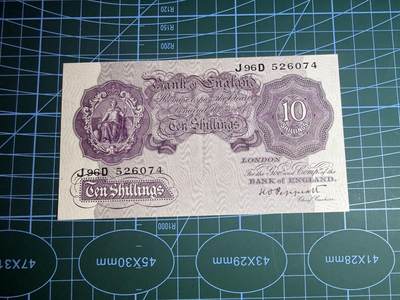 【炜奕收藏】，第五十六期，大不列颠专场 - 英国A序列10先令战时紫色版，品相如图