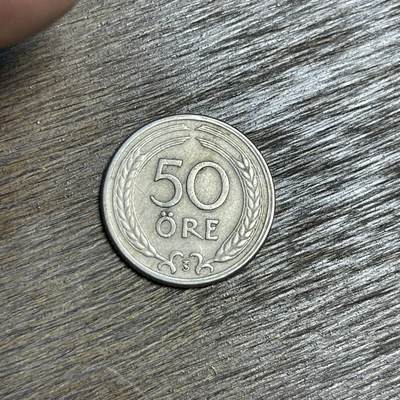 【铜匠收藏】★第137场★散币场。不寄存，30包邮。不满30元，支付5元运费。《接受代拍 代送NGC评级》 - 100【无寄存】1947 瑞典 50欧尔 镍币