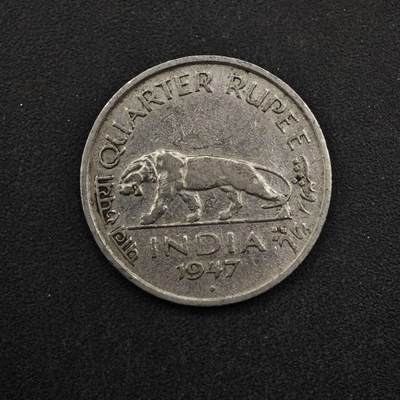 【淘币小摊】实时拍第八百四十九拍   散币银币场   满百包邮可预留二周 每周一统一发货   - 印度1947年1/4卢比镍币