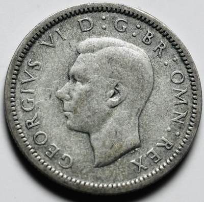 文馨钱币收藏 2026新年第三场（第 289 场）【长期接代拍品】 - 1938 年英国乔治六世 6 便士银币