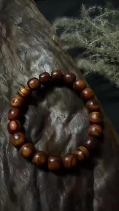 零元拍：海南黄花梨 11/10 老型珠 手串